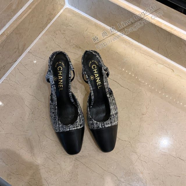 Chanel女鞋 香奈兒時尚經典涼鞋 Chanel中跟涼鞋  naq1093